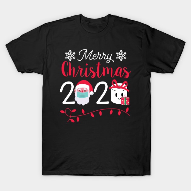 Merry Christmas 2020 Santa FaceMask Toilet Paper Light Gift Funny Quarantine Christmas T-Shirt by mittievance